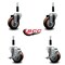 Service Caster 3.5'' Maroon Poly Wheel Swivel 7/8'' Expanding Stem Caster Set 2 Brakes, 4PK SCC-EX20S3514-PPUB-MRN-2-TLB-2-78 - alternate 5